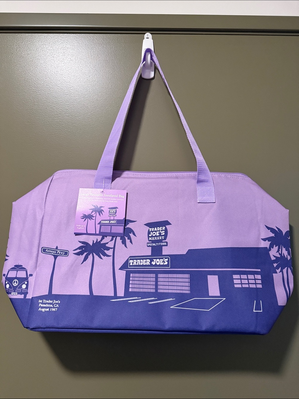 Trader Joe's Lavender Graphic Market Tote